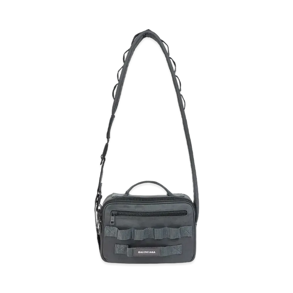 BALENCIAGA Army Pouch With Strap "Gray&Silver"