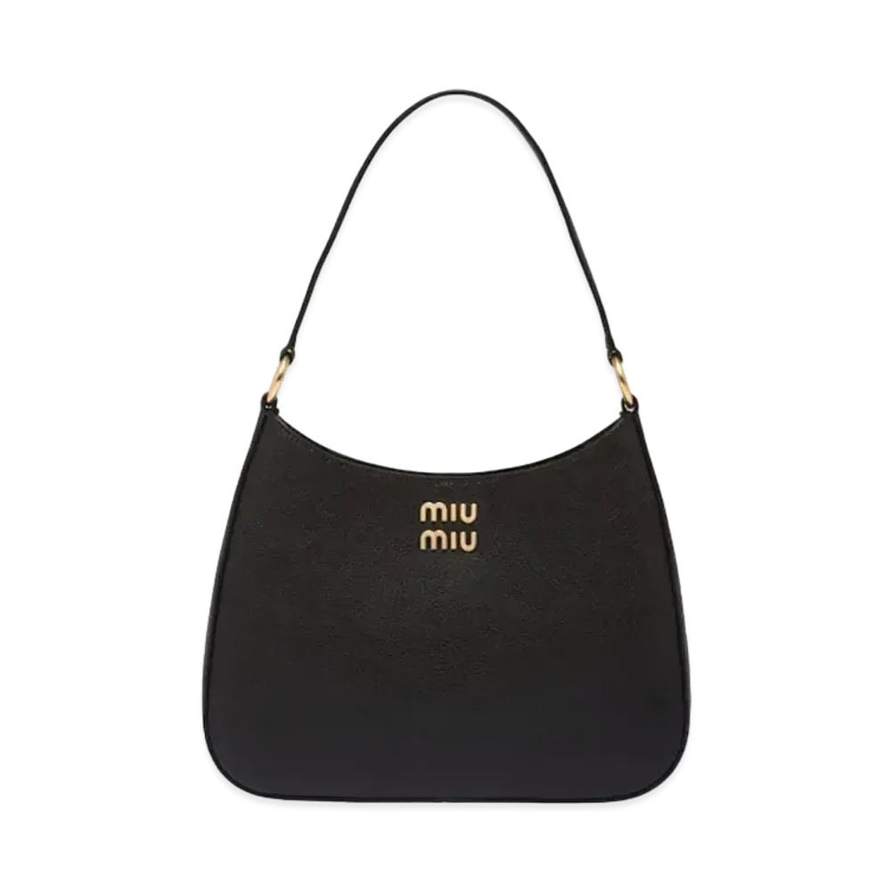 MIU MIU Madras Leather Shoulder Bag "Black"