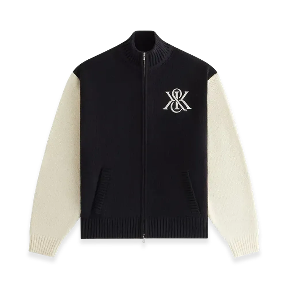 Kith Women's Oversized Wyler Full Zip Crest Sweater "Black"