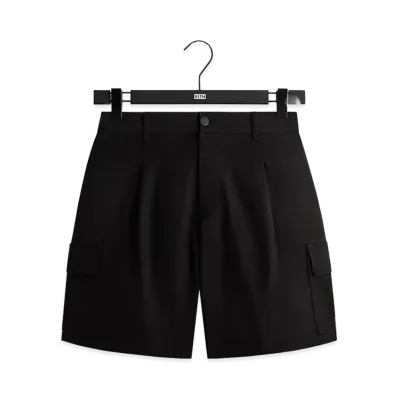 Kith &Kin Textured Viscose Conley Cargo Short "Black"
