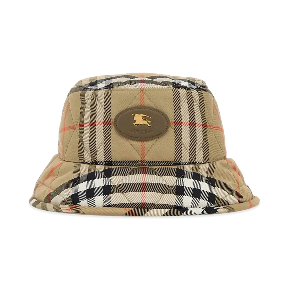 Burberry Women's Embroidered Nylon Bucket Hat "Beige"