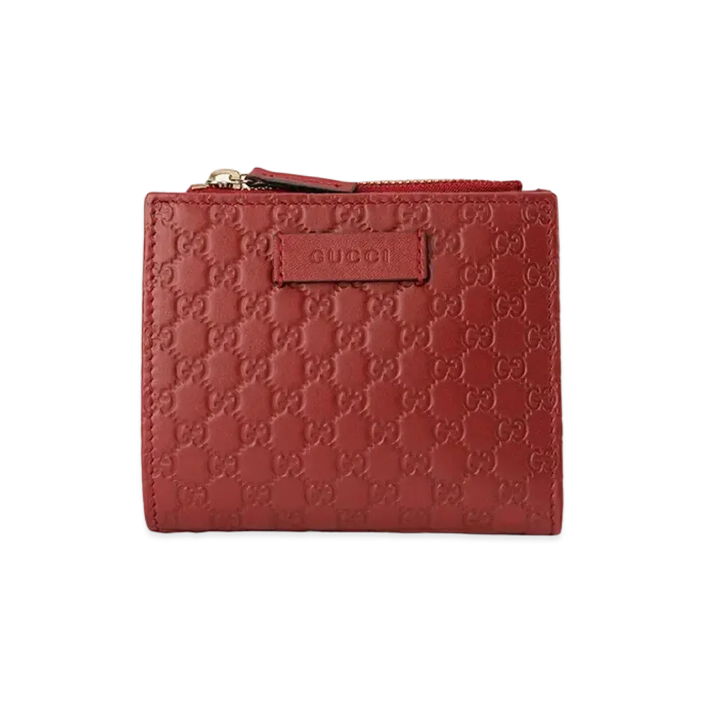 GUCCI Micro Guccissima Bi-Fold Wallet "Red"