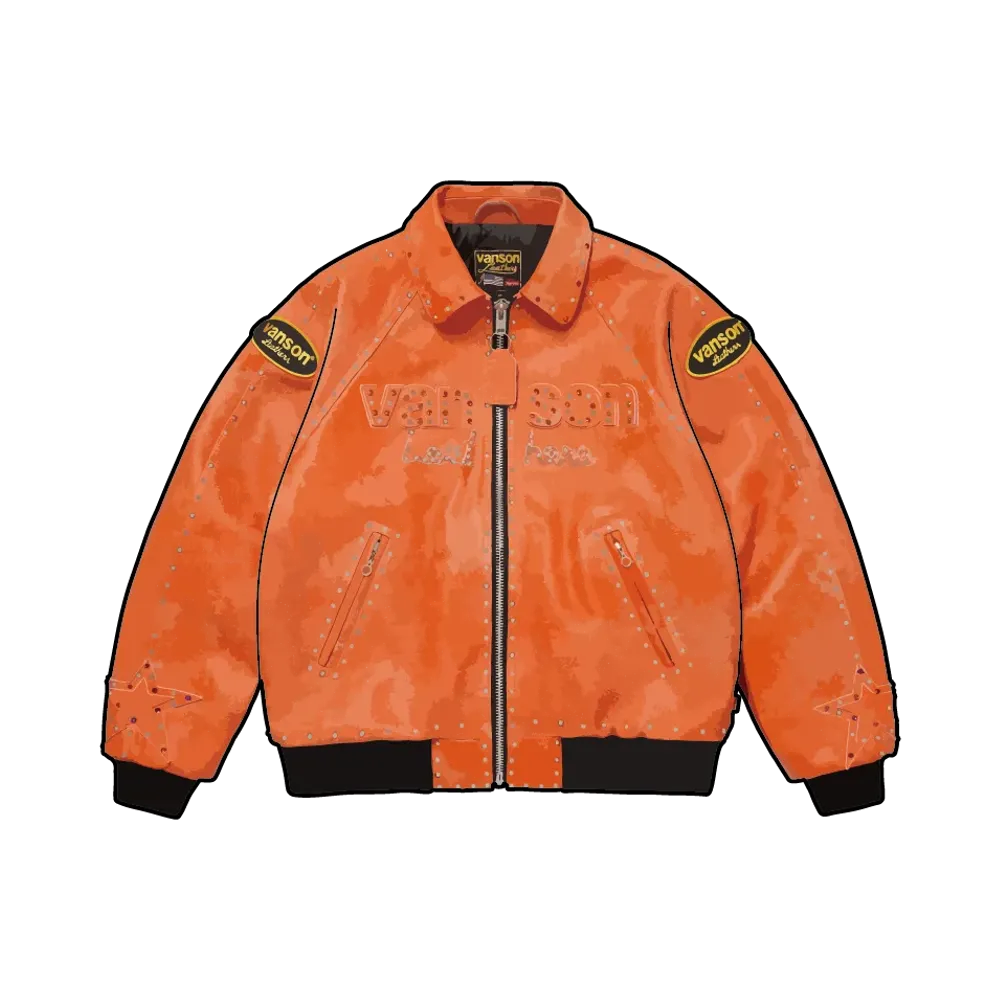 Supreme x B.B. Simon Vanson Leathers Jacket "Orange"