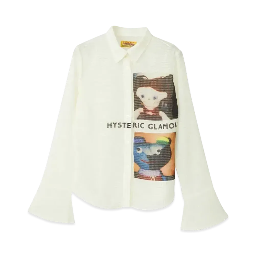 HYSTERIC GLAMOUR Hysteric Doll&Rainbow Bear Frill Cuff Blouse "White"