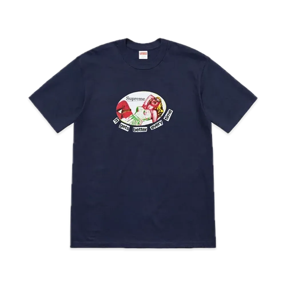 シュプリーム イット ゲッツ ベター エブリタイム Tシャツ "ネイビー"