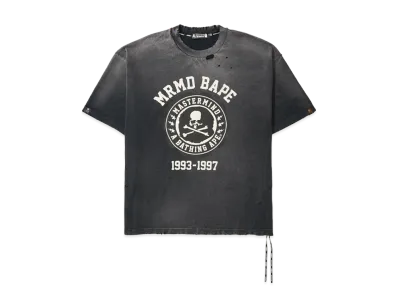 A BATHING APE x mastermind JAPAN Skull Vintage Effect Relaxed Fit Tee "Black"