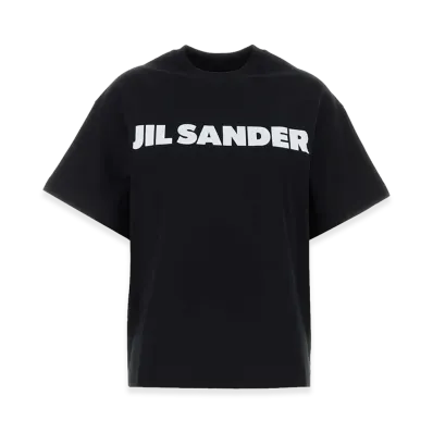 Jil Sander Logo Print Cotton Jersey T-Shirt "Black"