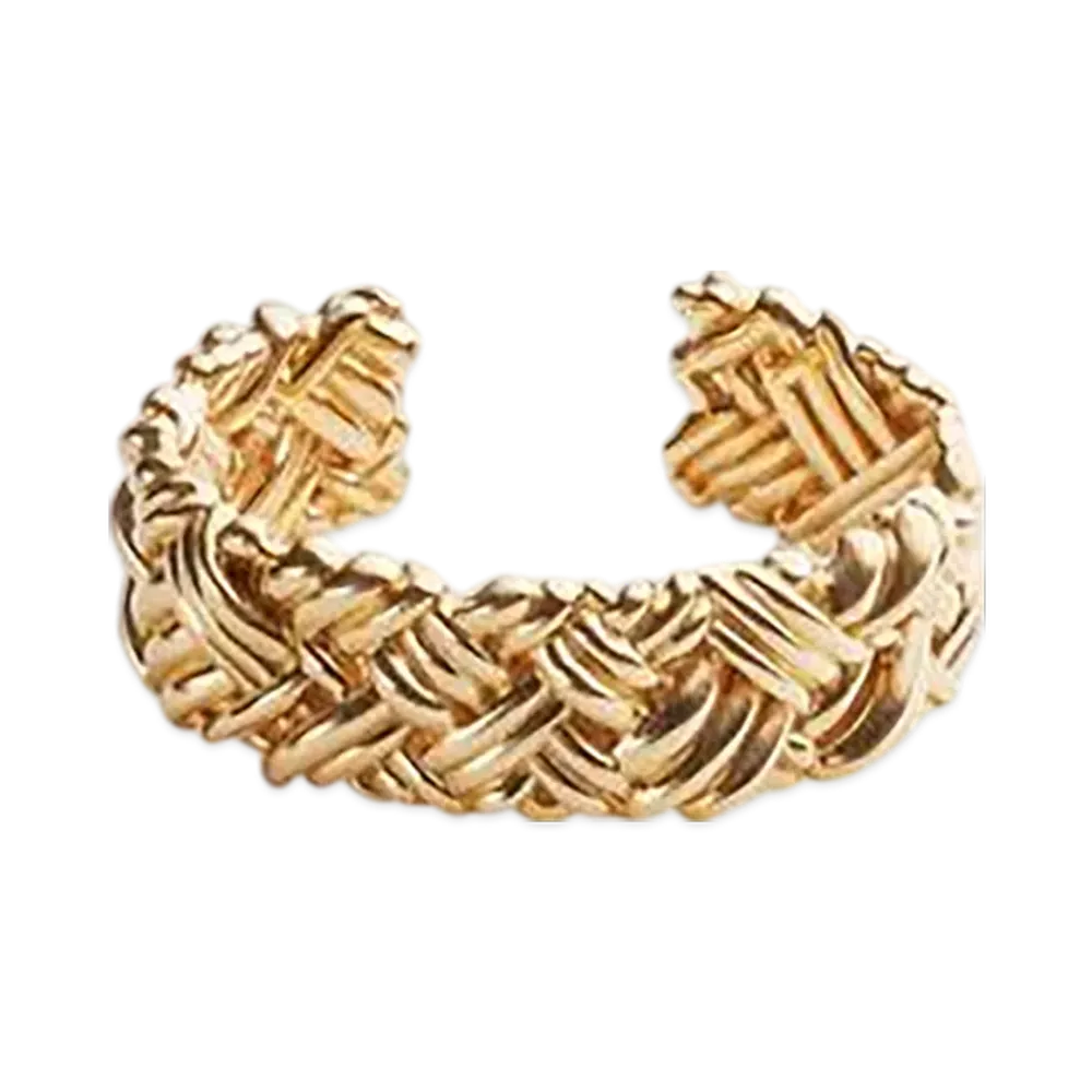 Bottega Veneta Intreccio Large Cuff Bracelet "Yellow Gold"