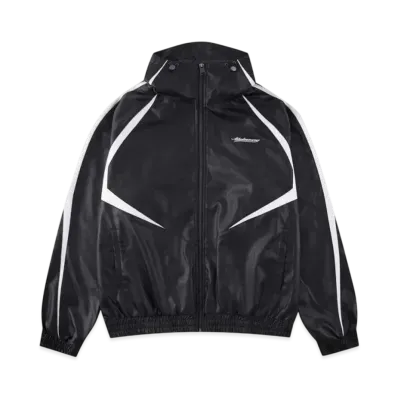 Unknown London Leather Track Jacket "Black"