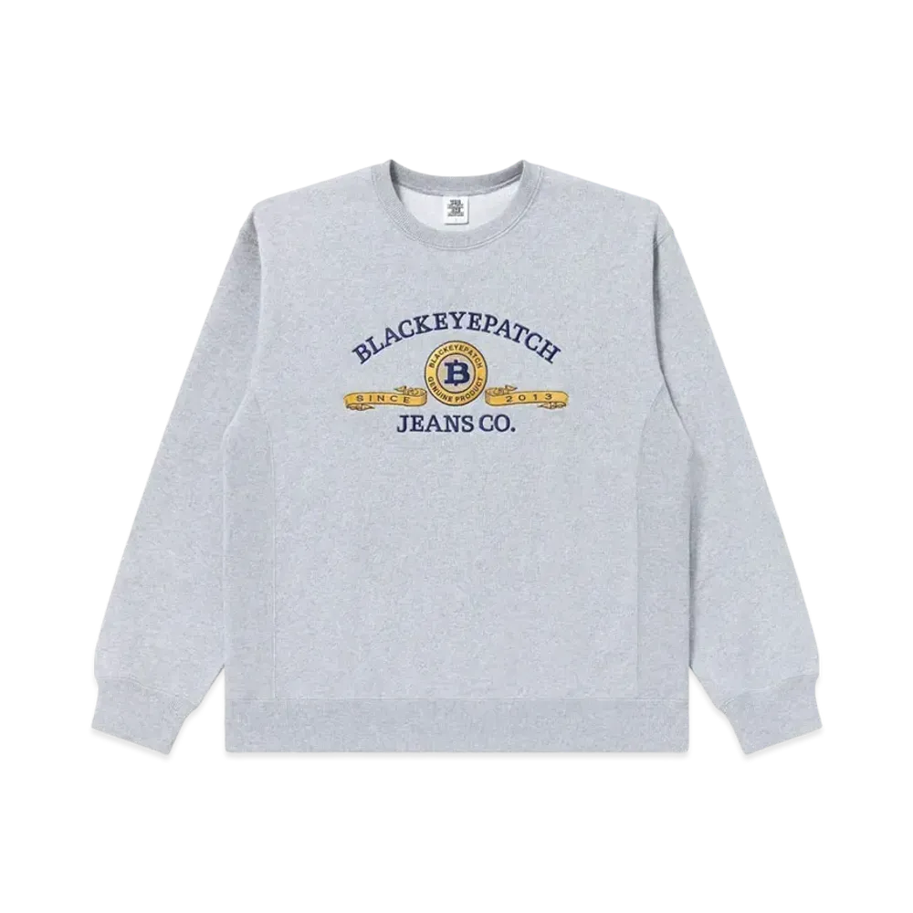 BlackEyePatch Currensy Emblem Crew Sweat "Heather Gray"