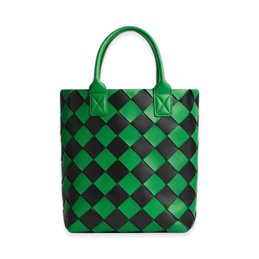 Bottega Veneta Maxi Intreccio Tote "Grass/Black"