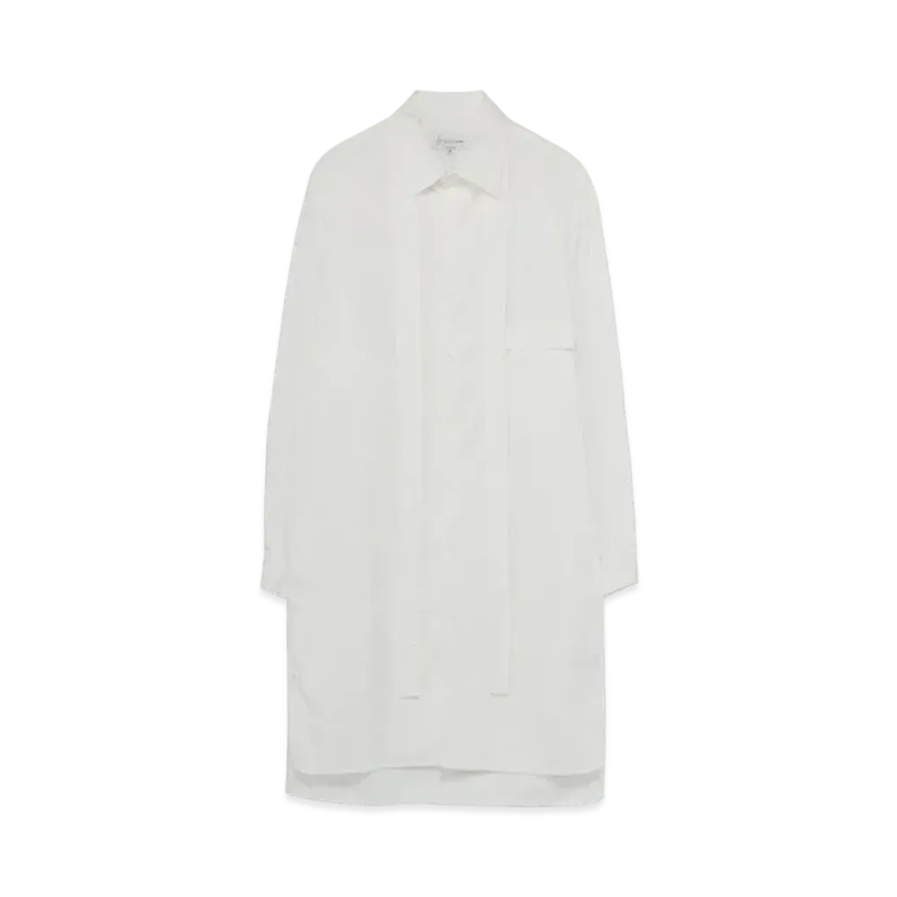 Yohji Yamamoto Pour Homme COTTON BROAD CHAIN STITCH BROAD DESIGN COLLAR BLOUSE "White"