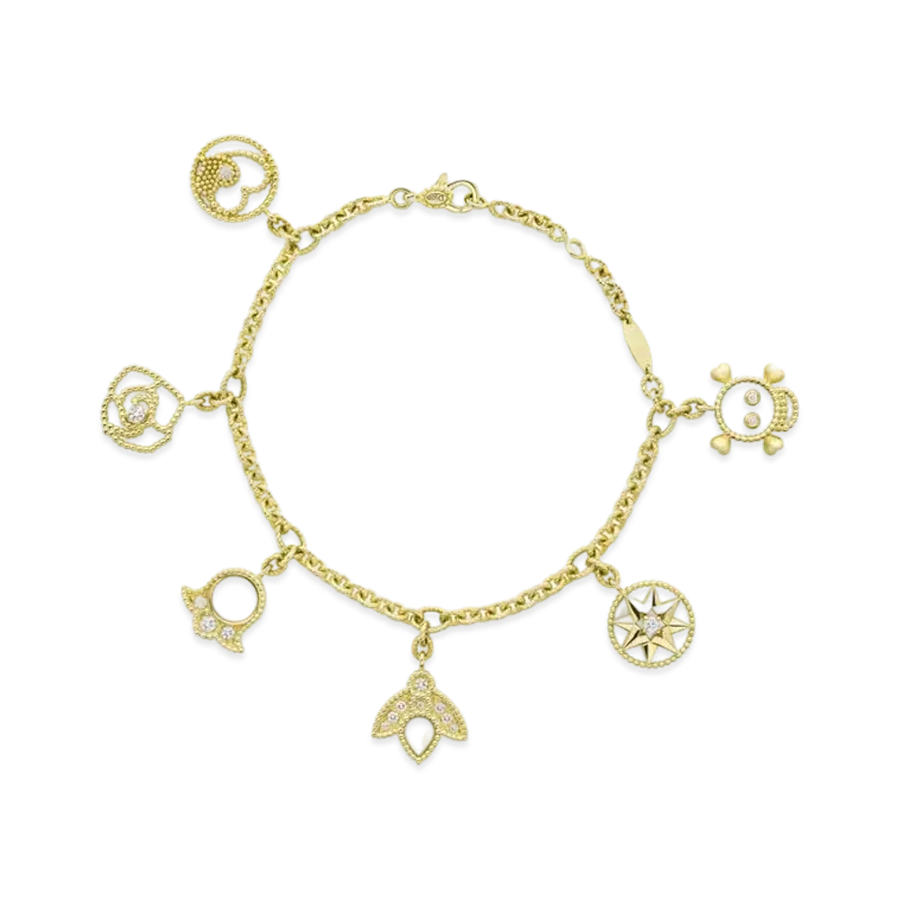 Dior Rose Des Vents Bracelet Diamonds and Mother-of-Pearl "Yellow Gold"