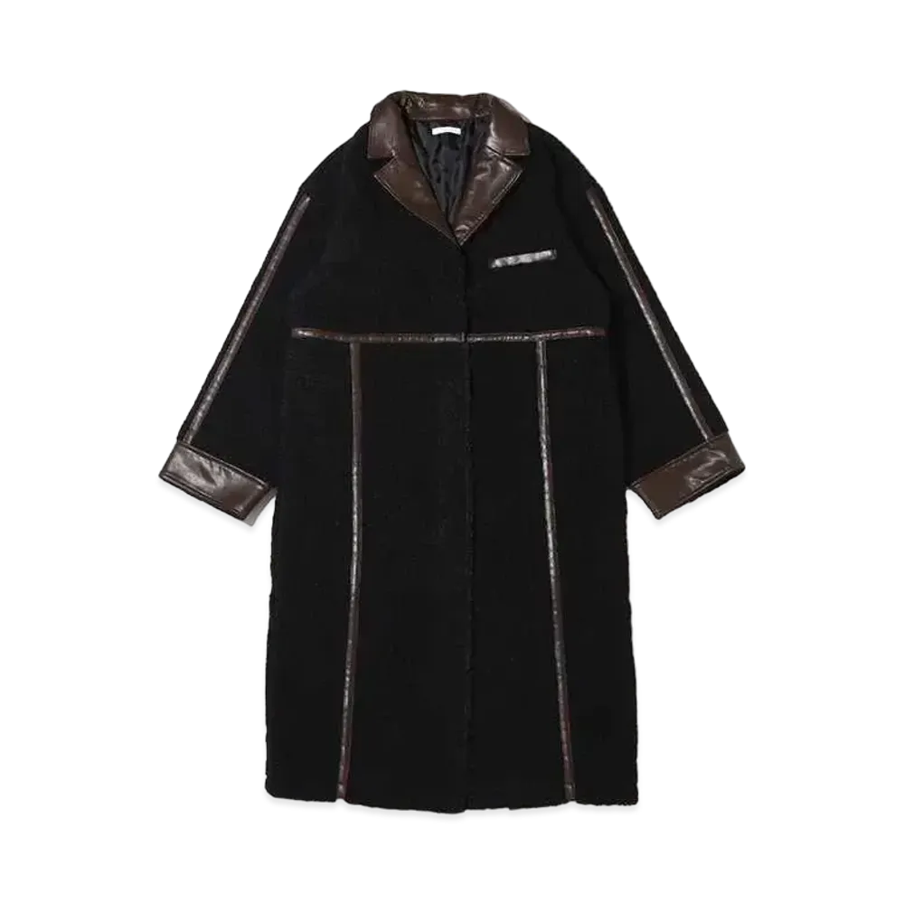 atmos pink Different Material Docking Boa Coat "Black"