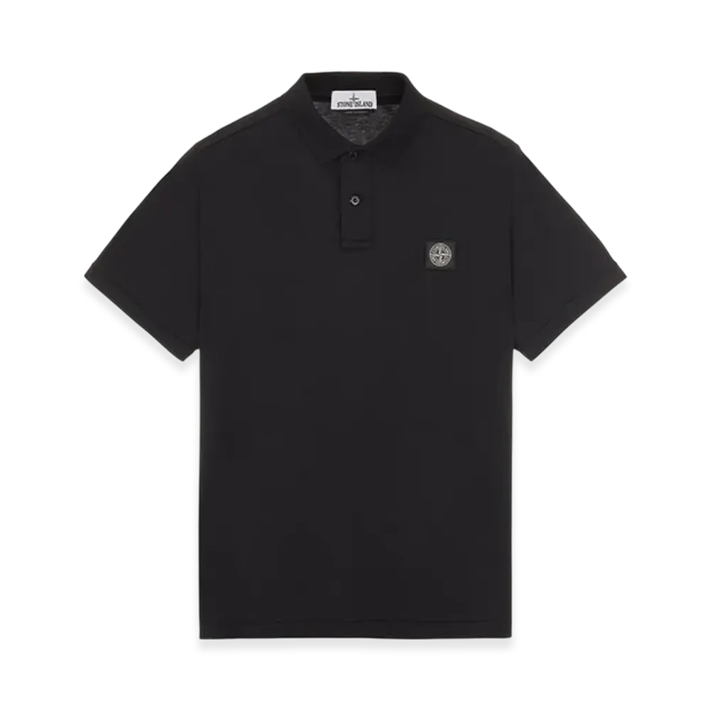 Stone Island 22613 Cotton Jersey Garment Dyed Pique Polo Shirt - 22SS "Black"