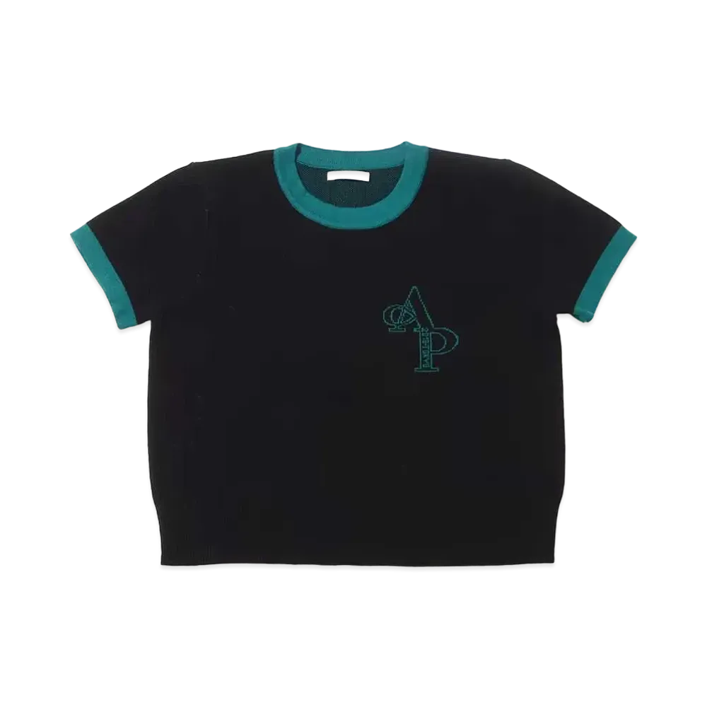 atmos pink Ringer Knit Chibi T "Black"
