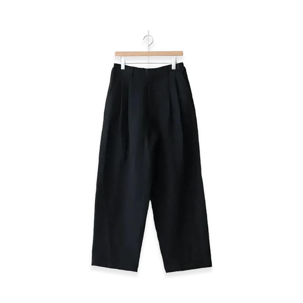 ssstein Li/Ny Poplin Wide Easy Trousers "Black"