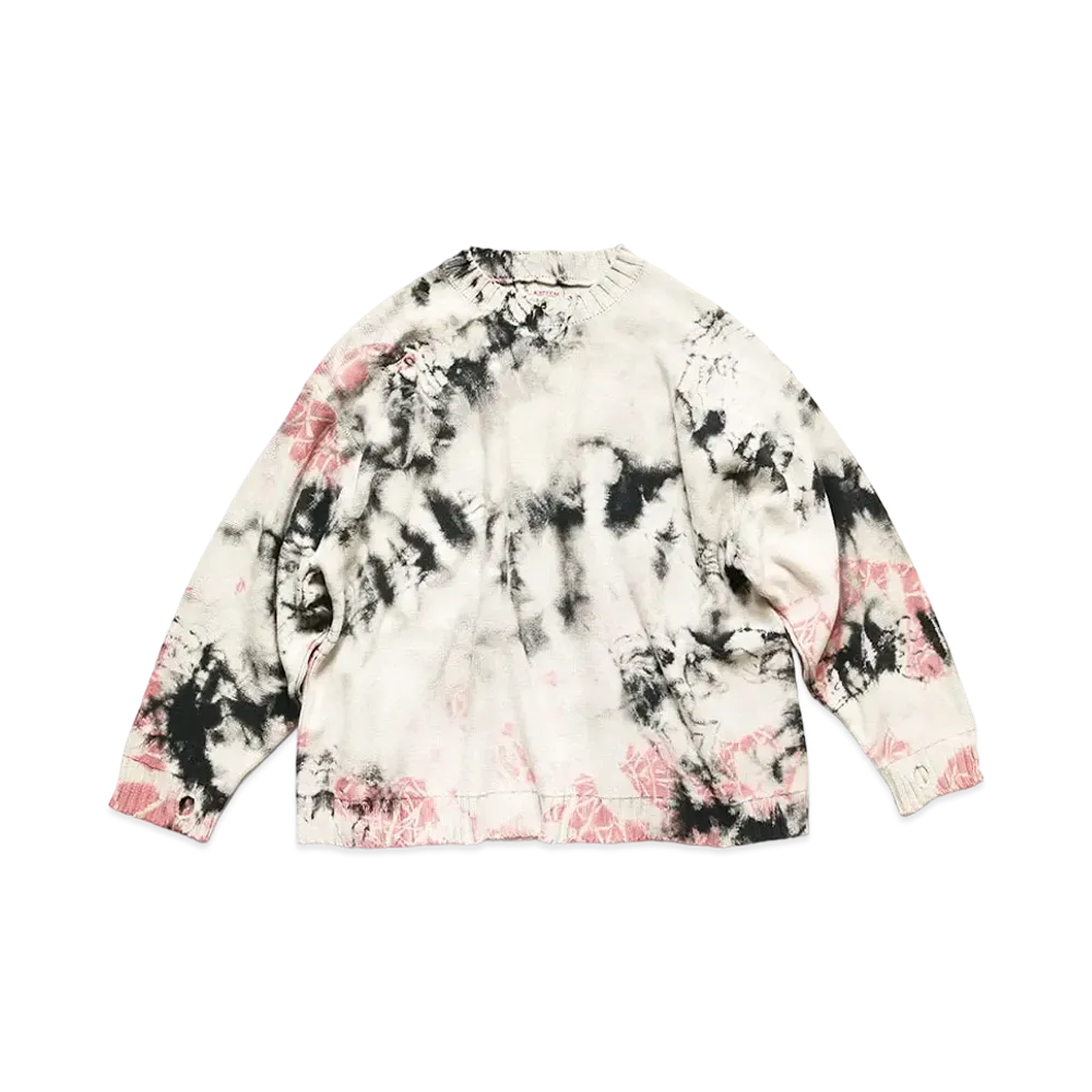KAPITAL 5G COTTON CUT CREW SWEATER (ASHBURY DIE) "Black Pink"