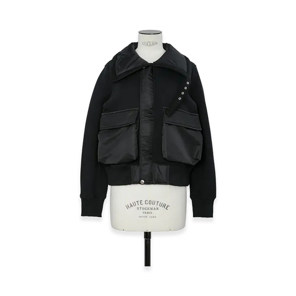 sacai Women's Sponge Sweat Blouson "Black"