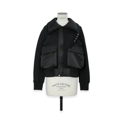 sacai Women's Sponge Sweat Blouson "Black"