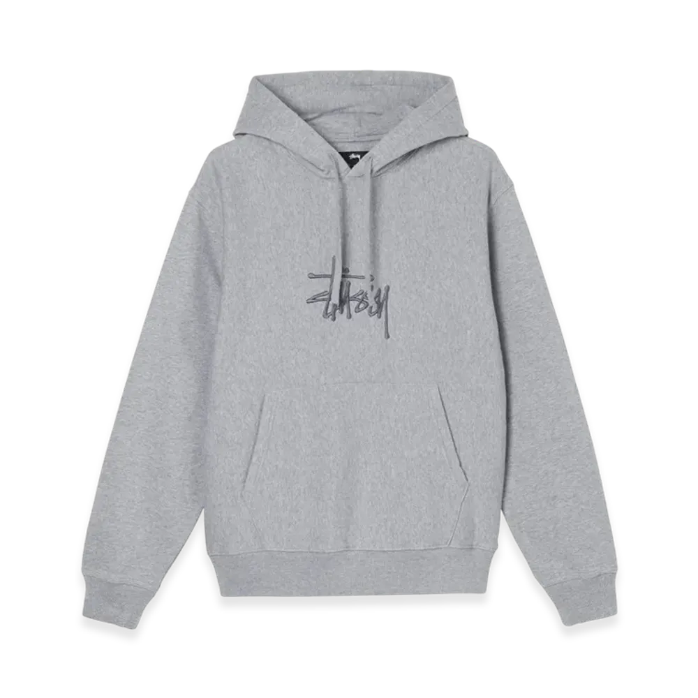 Stussy Basic Embroidered Hoodie "Grey Heather"