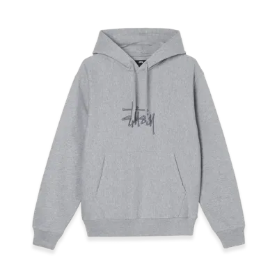 Stussy Basic Embroidered Hoodie "Grey Heather"