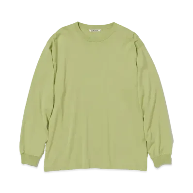 AURALEE Luster Plaiting L/S Tee "Light Green"