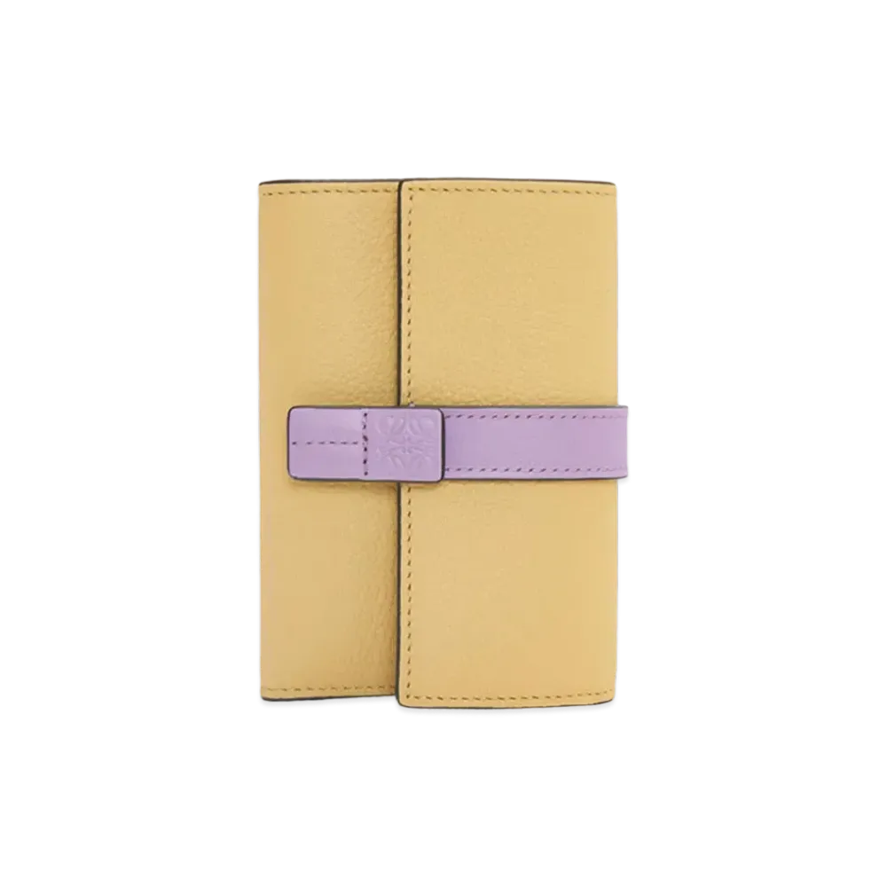 LOEWE Small Vertical Wallet In Soft Grained Calfskin "Dark Butter/Mauve"