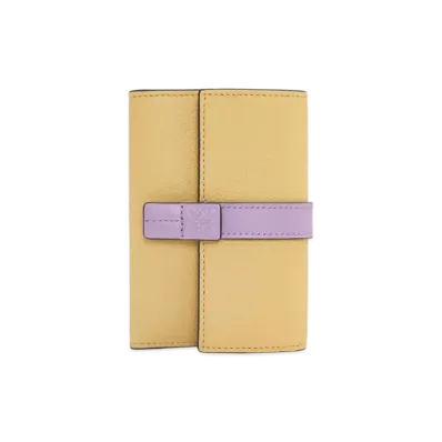 LOEWE Small Vertical Wallet In Soft Grained Calfskin "Dark Butter/Mauve"