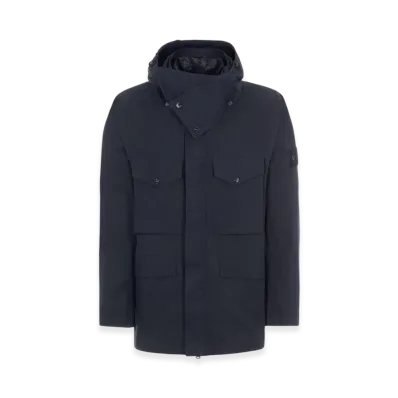 Stone Island 437F1 Ghost Piece O-Ventile Hooded Jacket - 22FW "Navy Blue"