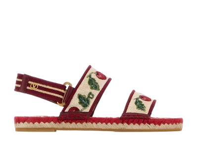 Valentino Garavani Women's Embroidered Fabric Vlogo Signature Sandals "Printed"