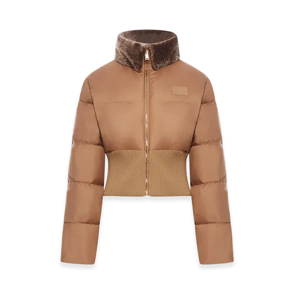 FENDI Women's Short Heritage Down Jacket "Brown"