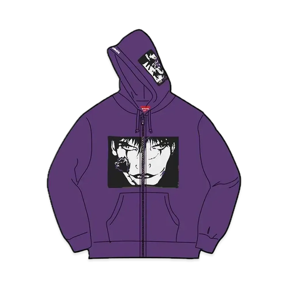 Supreme The Crow Zip Up Hooded Sweatshirt "Purple"