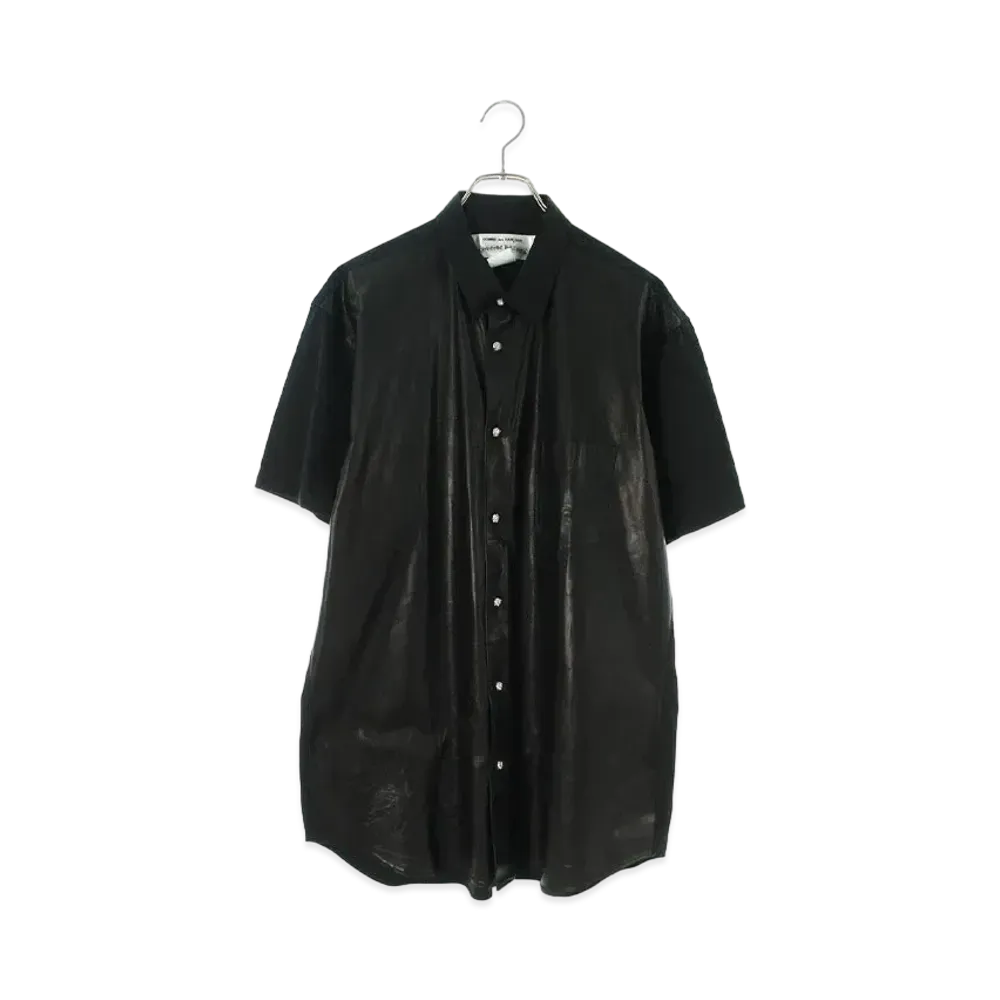 Chrome Hearts x COMME des GARCONS CDG SS PP Cross Ball Button Leather Switching S/S Shirt "Black"