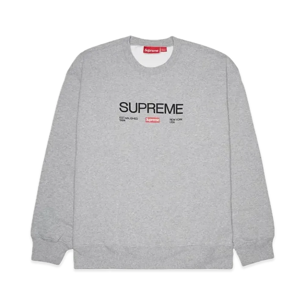 Supreme Established Crewneck "Heather Grey"