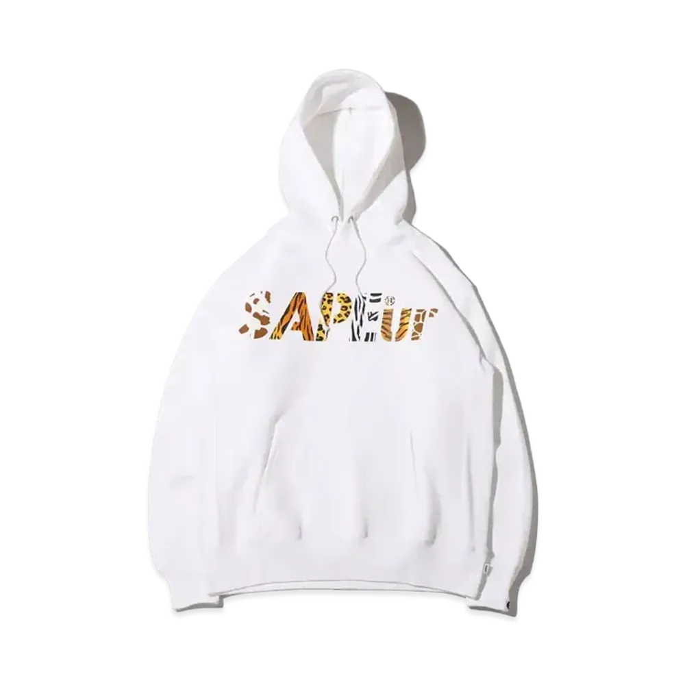 SAPEur Night Safari Logo Hoodie "White"