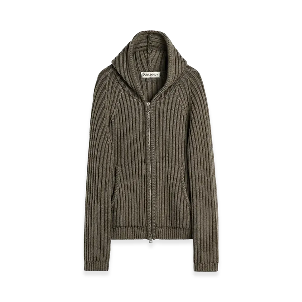 OUR LEGACY Level Hood "Sage Stripe Dry Merino Wool"