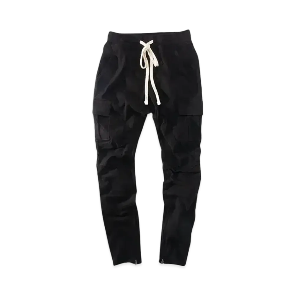 mnml CARGO DRAWCORD PANTS "BLACK"