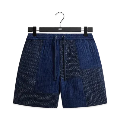 Kith Stitched Patchwork Curtis Short "Mid Indigo"