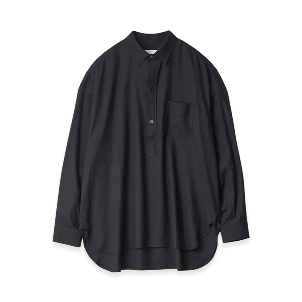 ssstein Cotton/Silk Oversized Pullover Shirt "Black"
