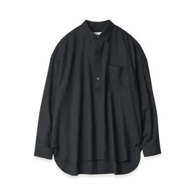 ssstein Cotton/Silk Oversized Pullover Shirt "Black"