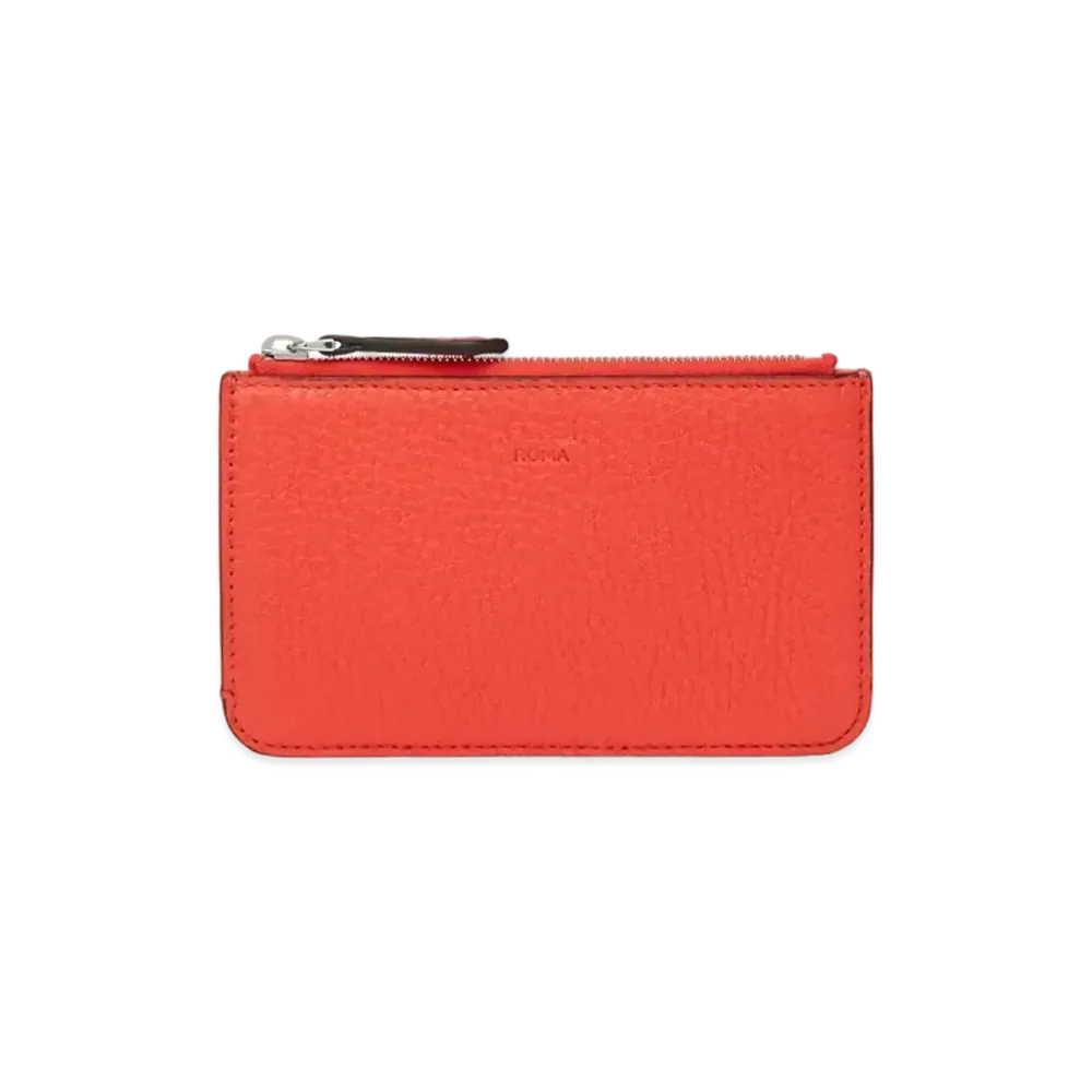 FENDI Key Case Slim Clutch Leather Pouch "Red"