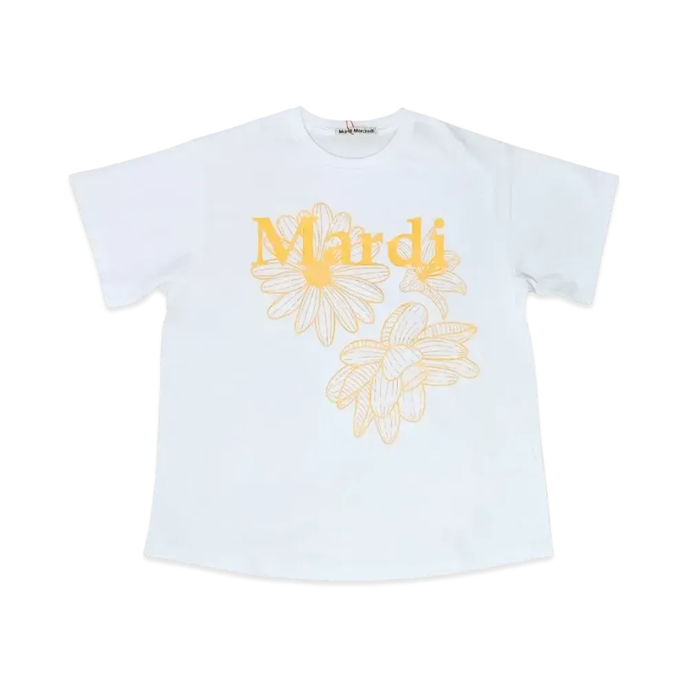 Mardi Mercredi Tshirt Triple Flower "White Tangerine"