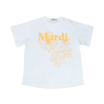 Mardi Mercredi Tshirt Triple Flower "White Tangerine"