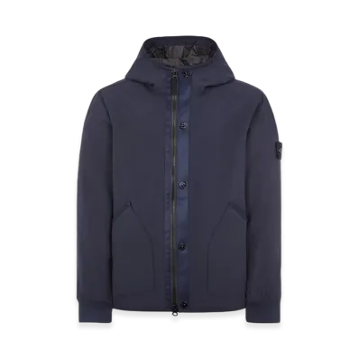 Stone Island 41027 Soft Shell-R E.Dye Pure Insulation Technology Recycled Polyester Primaloft Hooded Blouson - 23FW "Navy Blue"