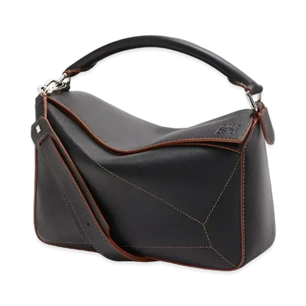 LOEWE Puzzle Soft Bag In Nappa Calfskin "Black"