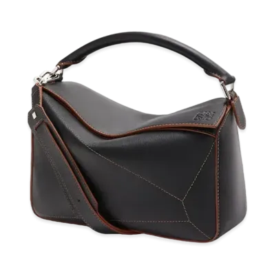 LOEWE Puzzle Soft Bag In Nappa Calfskin "Black"
