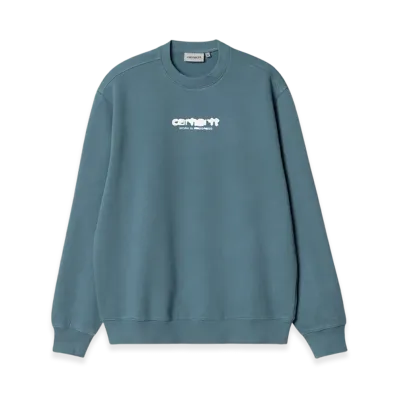 Carhartt WIP Ink Bleed Sweatshirt "Vancouver Blue/White Stone Washed"