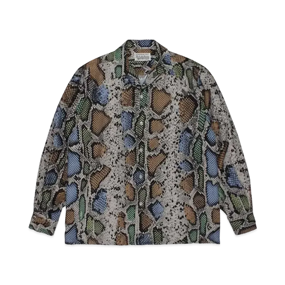 WACKO MARIA Python Open Collar Shirt "Beige"