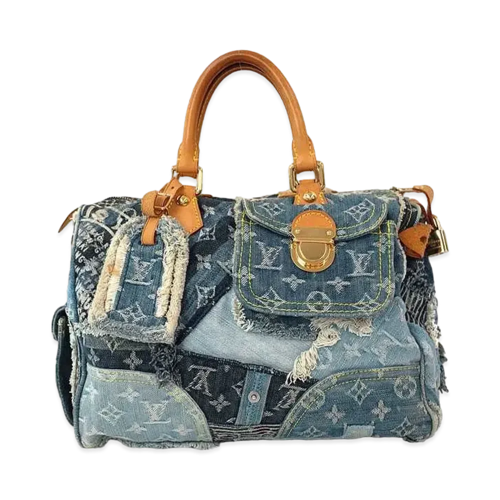 Louis Vuitton Monogram Denim Patchwork Speedy 30